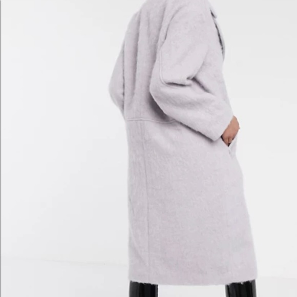 ASOS Brushed Lilac Oversized Coat - Picture 3 of 5